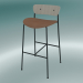 3d model Bar stool Pavilion (AV10, H 95cm, 50x52cm, Lacquered oak, Leather - Cognac Silk) - preview