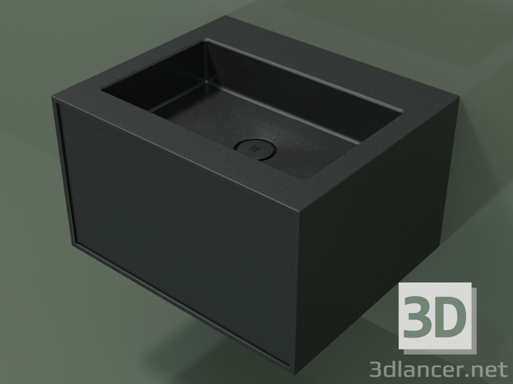 3d model Lavabo con cajón (06UC32401, Deep Nocturne C38, L 60, P 50, H 36 cm) - vista previa