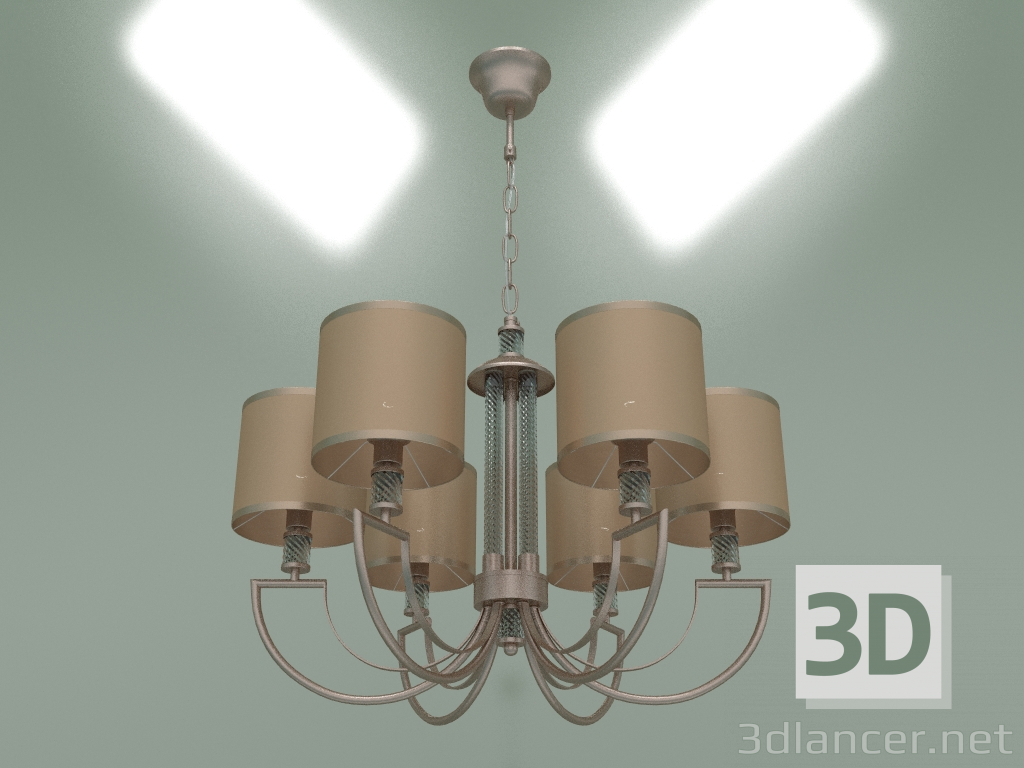 modèle 3D Lustre suspendu Licata 60099-6 (or perlé) - preview