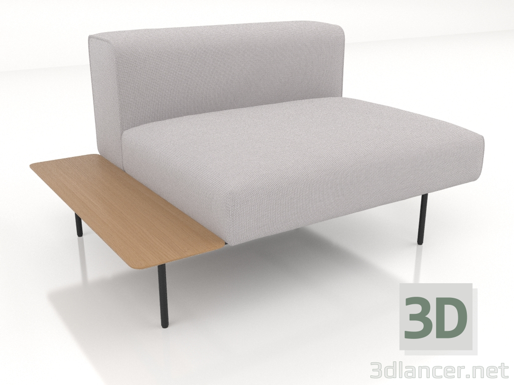 3D Modell 1-Sitzer-Sofamodul mit Regal links (Option 3) - Vorschau