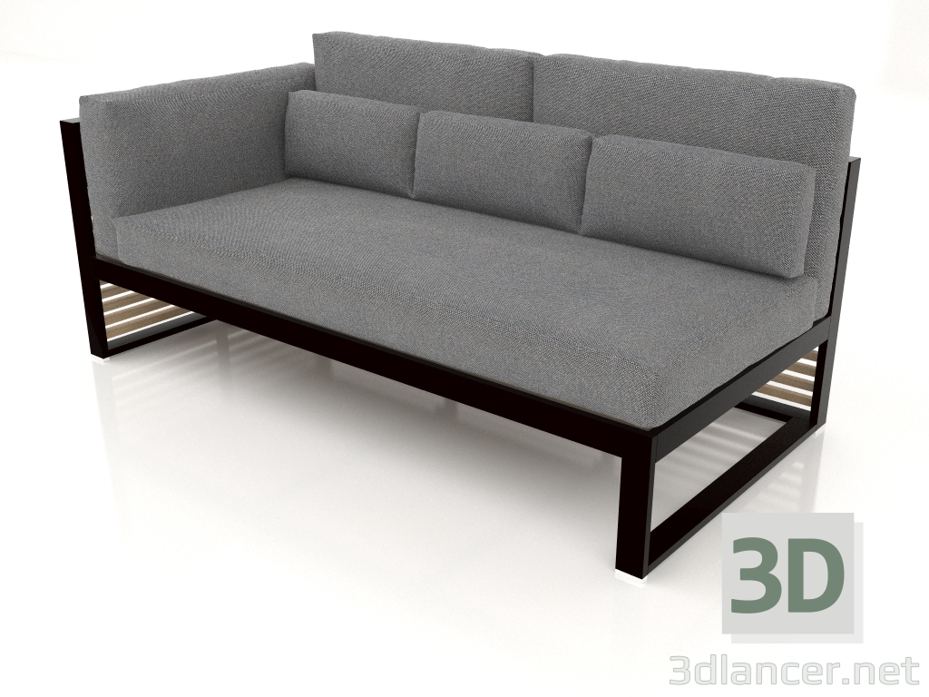 3D Modell Modulares Sofa, Abschnitt 1 links, hohe Rückenlehne (Schwarz) - Vorschau