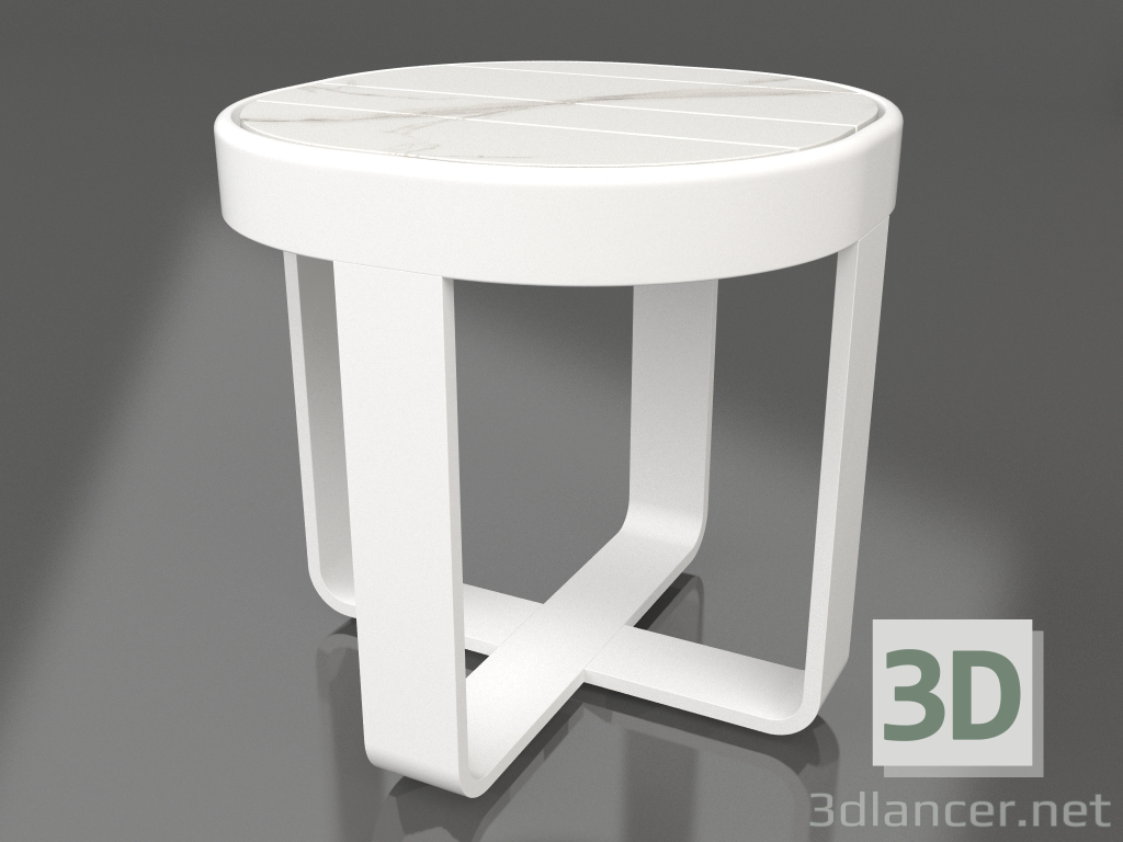 Modelo 3d Mesa de centro redonda Ø42 (DEKTON Aura, Branco) - preview