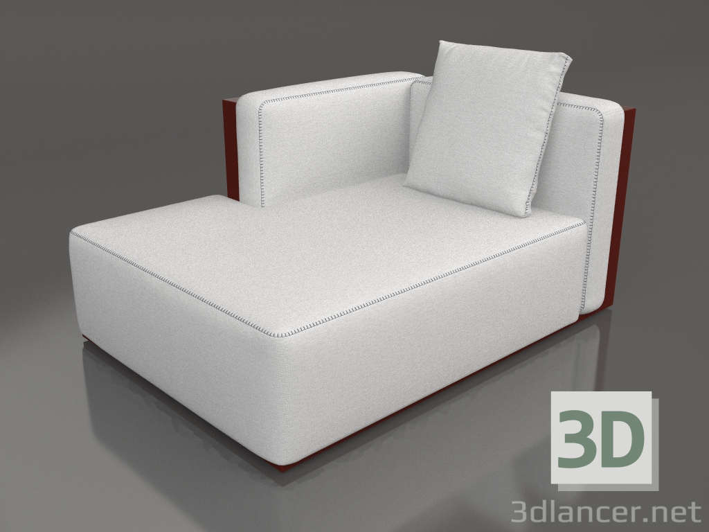 3d model Módulo sofá sección 2 izquierda (Rojo vino) - vista previa