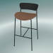 3d model Bar stool Pavilion (AV10, H 95cm, 50х52cm, Black lacquered oak, Leather - Cognac Silk) - preview