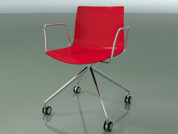 Silla 0369 (4 ruedas, con reposabrazos, LU1, polipropileno PO00104)