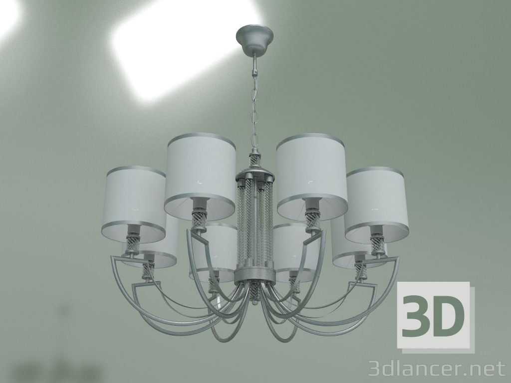 modello 3D Lampadario a sospensione Licata 60099-8 (argento) - anteprima