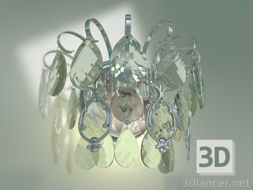 3D Modell Wandleuchte 10081-2 (Chrom transparenter Kristall Strotskis) - Vorschau