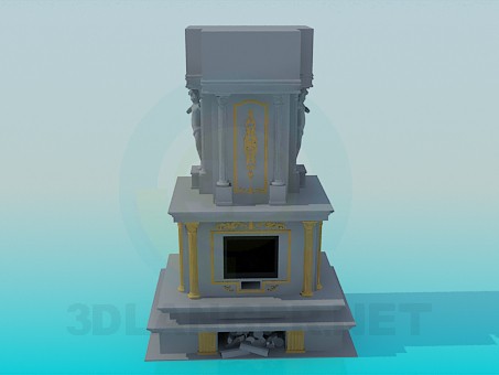 3d model Chimenea de estuco - vista previa