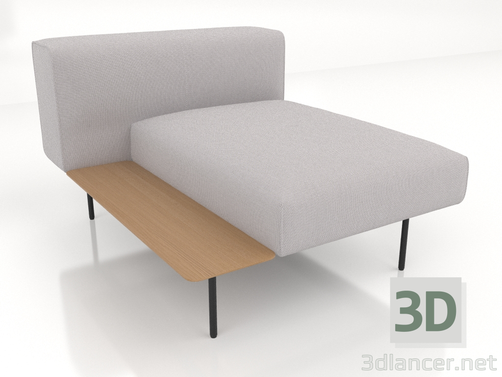 3D modeli Sağda raflı 1 kişilik kanepe modülü (seçenek 4) - önizleme