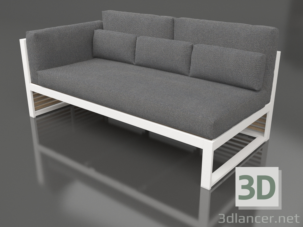 Modelo 3d Sofá modular, secção 1 esquerda, encosto alto (Branco) - preview