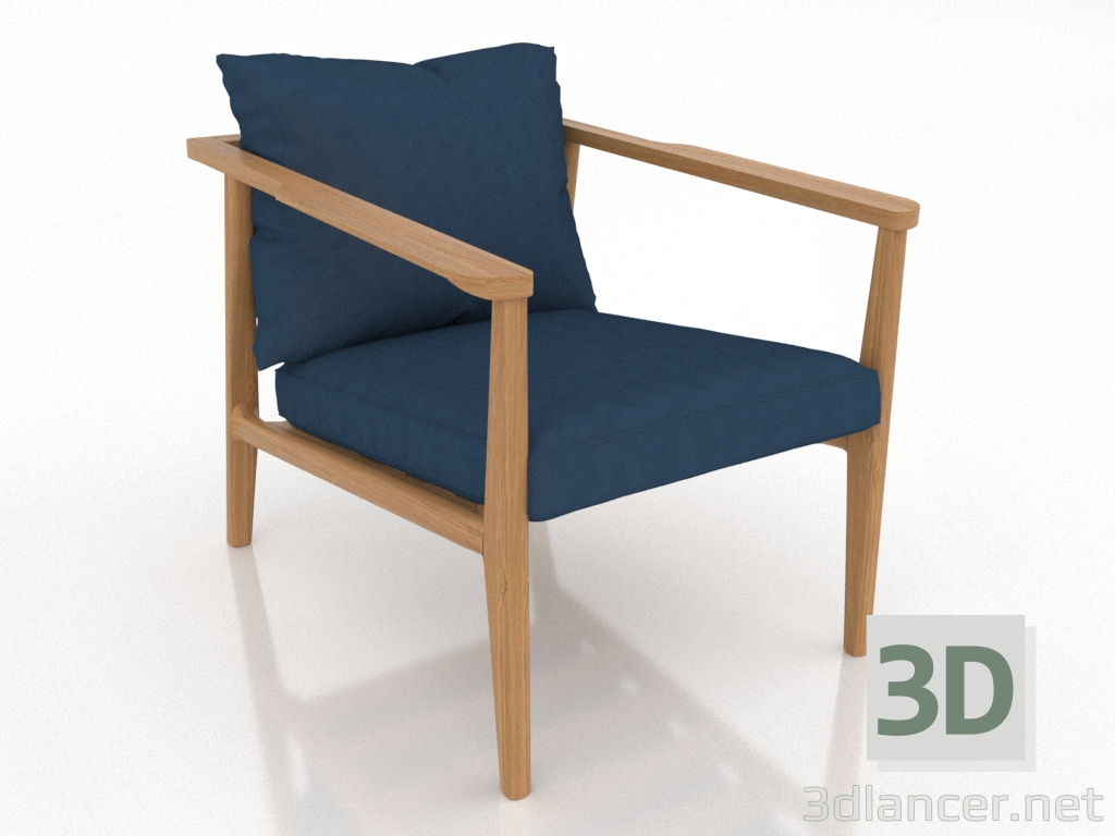 modello 3D Poltrona lounge 640 mm (rovere naturale) - anteprima modello 3D Poltrona lounge 640 mm (rovere naturale) - anteprima