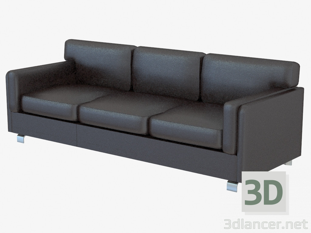 3D Modell Ledersofa dreifach - Vorschau