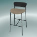 3d model Bar stool Pavilion (AV10, H 95cm, 50х52cm, Black lacquered oak, Leather - Silk Аniline) - preview