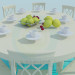 3d model Dining table with a rounded lid - preview