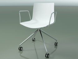 Silla 0369 (4 ruedas, con reposabrazos, LU1, polipropileno PO00101)