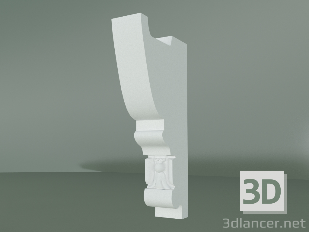 Modelo 3d Cornija de gesso com ornamento KV137-S - preview