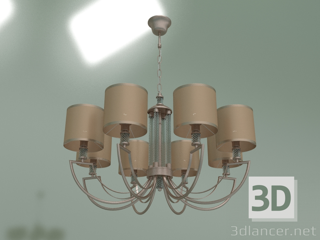 modèle 3D Lustre suspendu Licata 60099-8 (or perlé) - preview