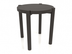 Tabouret (extrémité droite) (D=400x433, bois marron foncé)