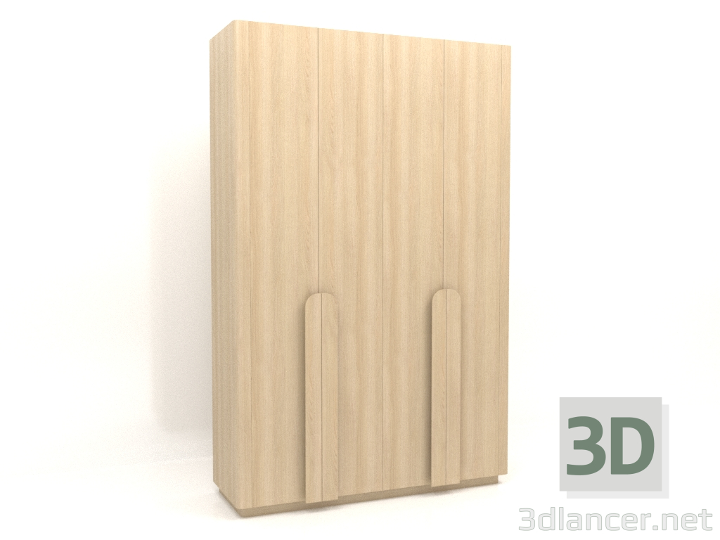 3D Modell Kleiderschrank MW 04 Holz (Option 1, 1830x650x2850, Holz weiß) - Vorschau