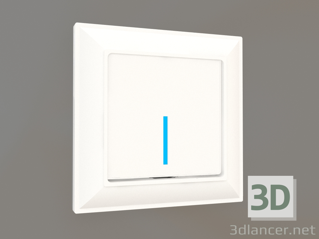 3d model Interruptor táctil de una sola tecla con retroiluminación (blanco brillo) - vista previa