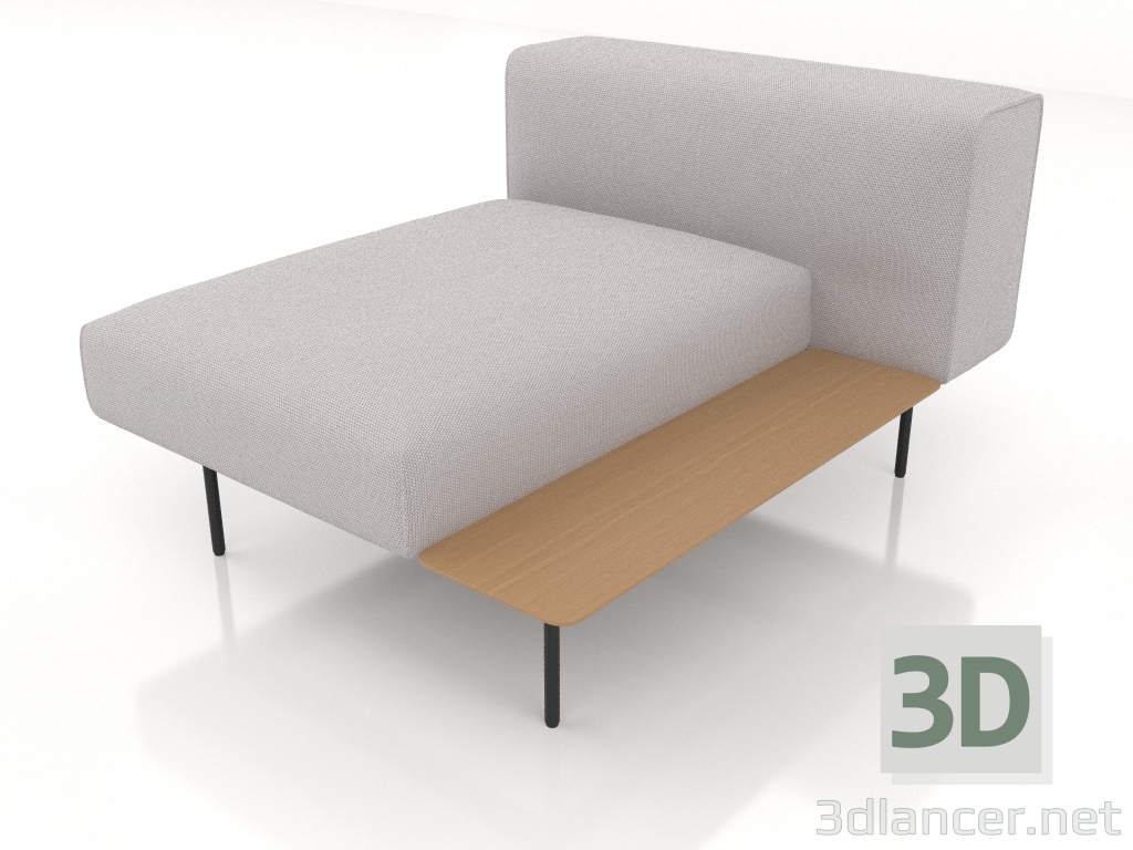 modèle 3D Module canapé pour 1 personne avec une étagère à gauche (option 4) - preview