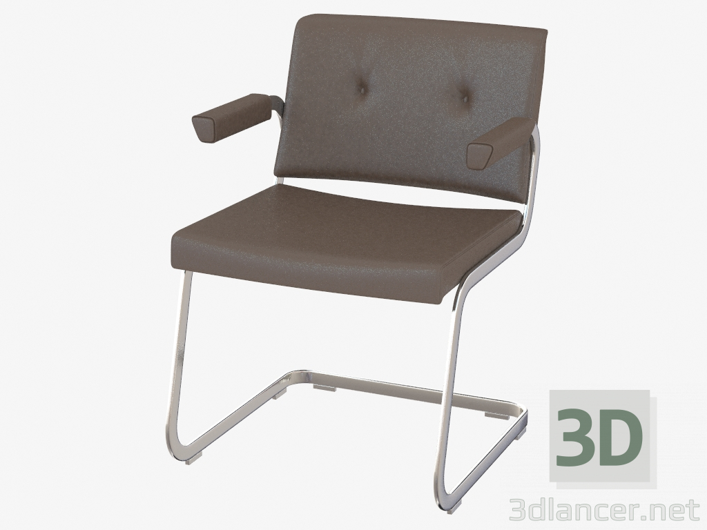 3d model sillón de cuero con reposabrazos RH-305-102 - vista previa