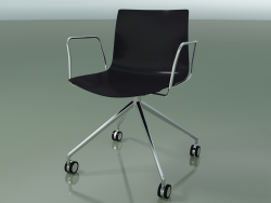 Silla 0369 (4 ruedas, con reposabrazos, LU1, polipropileno PO00109)