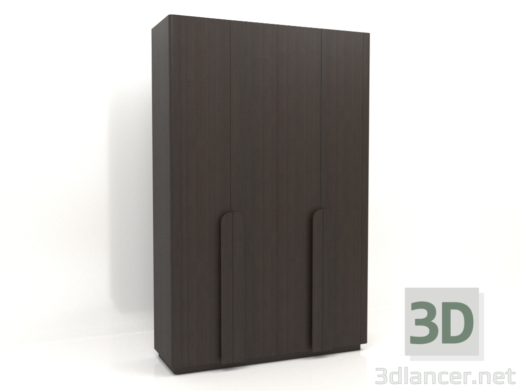 Modelo 3d Guarda-roupa MW 04 madeira (opção 1, 1830x650x2850, madeira marrom escuro) - preview