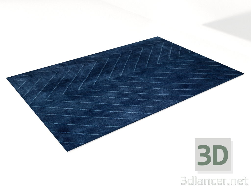 Modelo 3d Tapete azul Chevron 420X280 - preview