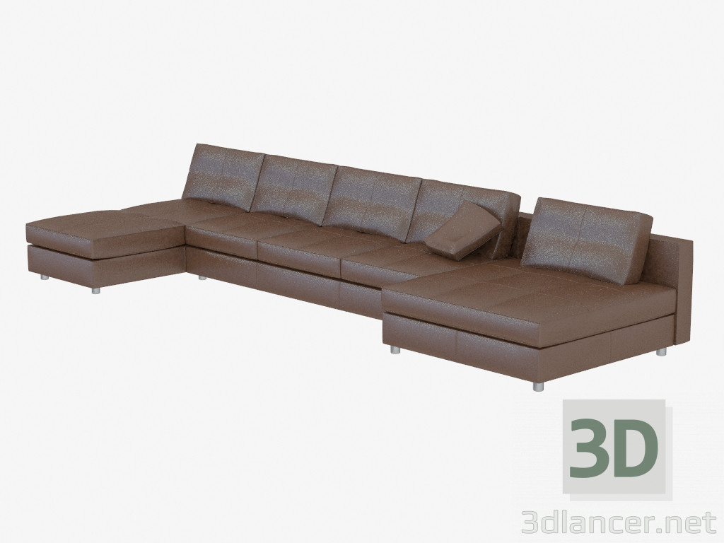 3D Modell Ledersofa - Vorschau