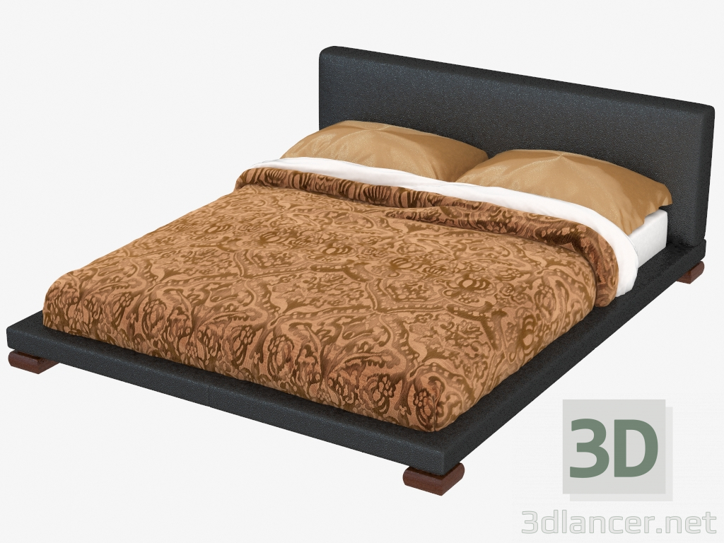 3D Modell Doppelbett in Leder Vulcano Finish - Vorschau