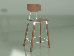 Semi-bar chair Copine (dark brown, white)