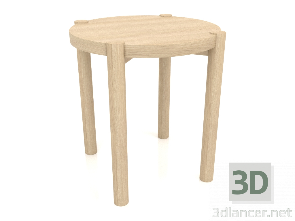 3d model Taburete (extremo recto) (D=400x433, blanco madera) - vista previa