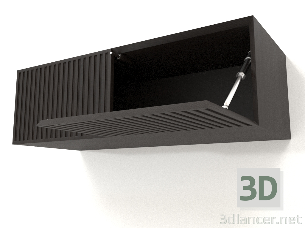 3D Modell Hängeregal ST 06 (offene Tür) (800x315x250, Holzbraun dunkel) - Vorschau