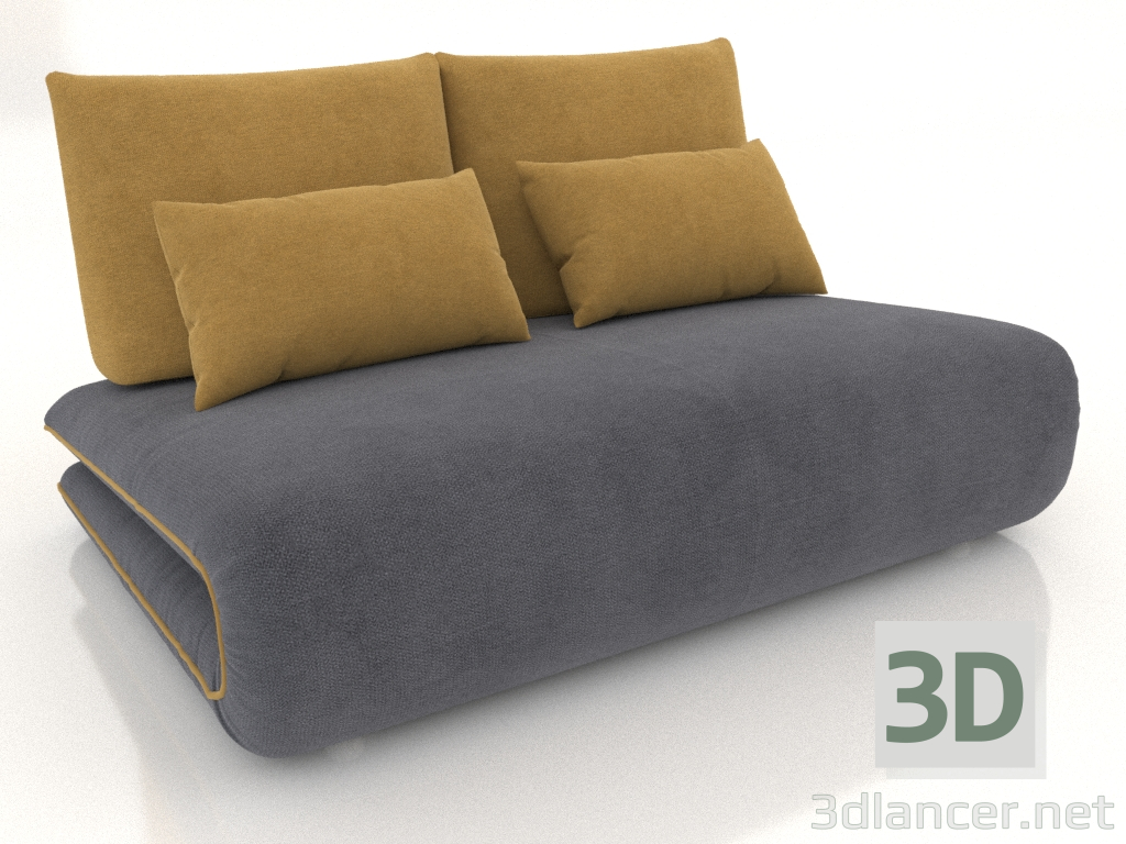 modello 3D Divano letto Justin-2 (grigio-giallo) - anteprima