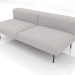 3d model 3-seater sofa module with back - preview