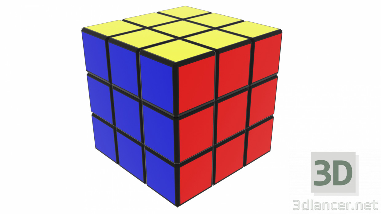 modello 3D cubo di Rubik - anteprima