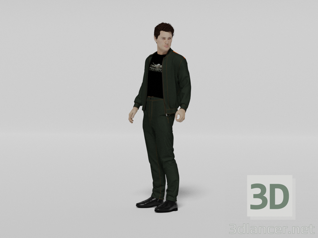 Mann im Overall 3D-Modell kaufen - Rendern