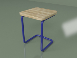 Tabouret (bleu, placage clair)