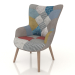 3d model Sillón Hygge (patchwork-natural) - vista previa