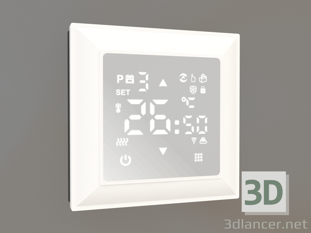 modèle 3D Thermostat tactile intelligent pour chauffage au sol (blanc brillant) - preview