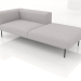 3d model 3-seater sofa module with a half back and an armrest on the left - preview