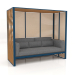 3d model Al Fresco sofa with artificial wood aluminum frame and high back (Grey blue) - preview