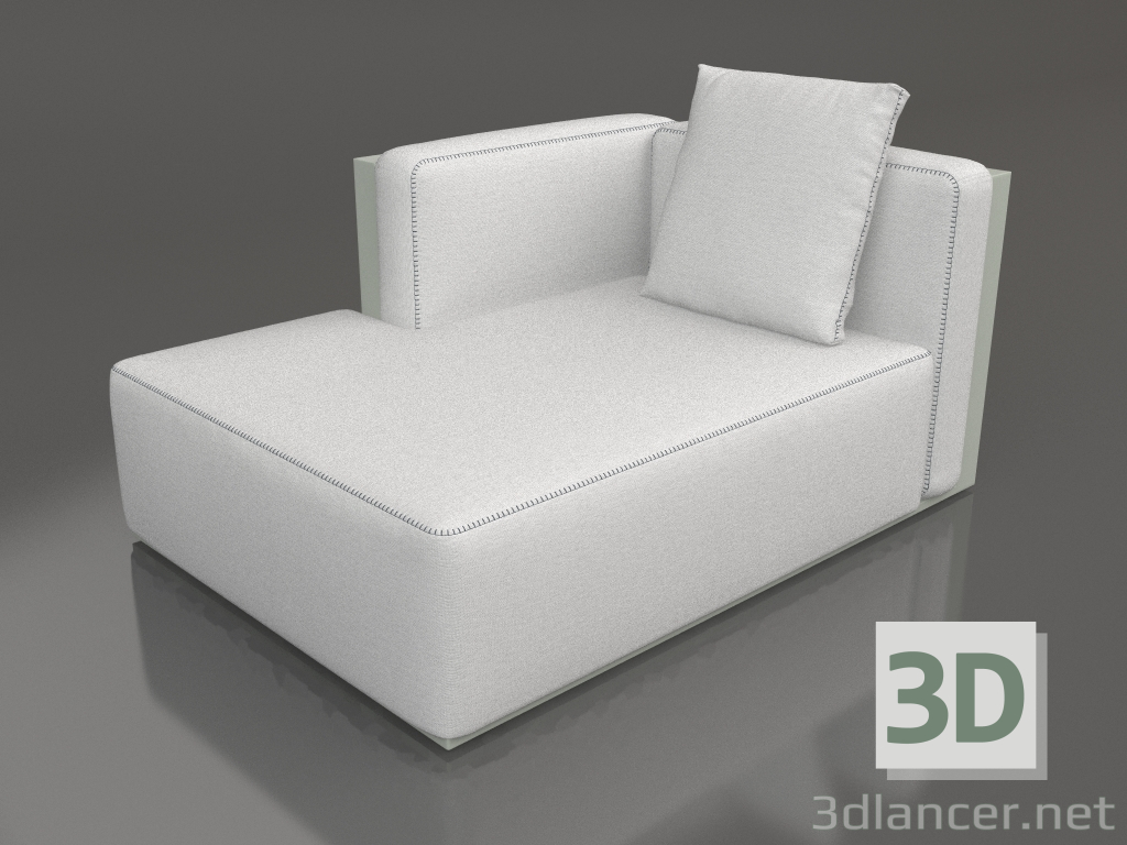 3d model Módulo sofá sección 2 izquierda (Gris cemento) - vista previa