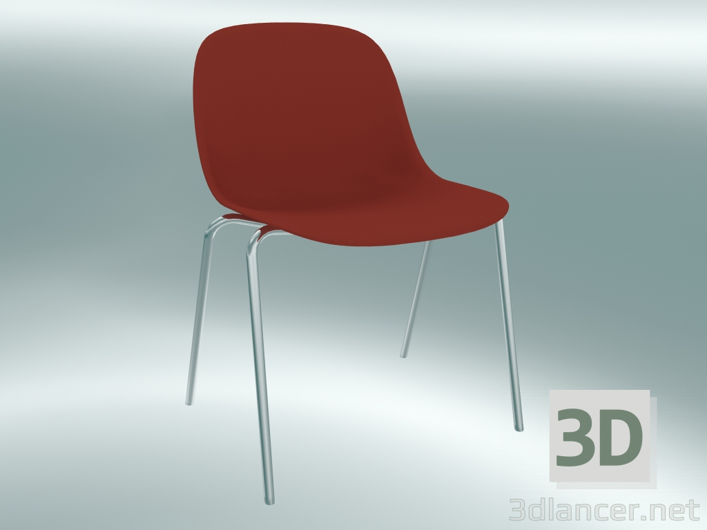 Modelo 3d Cadeira de fibra A-Base (vermelho empoeirado) - preview