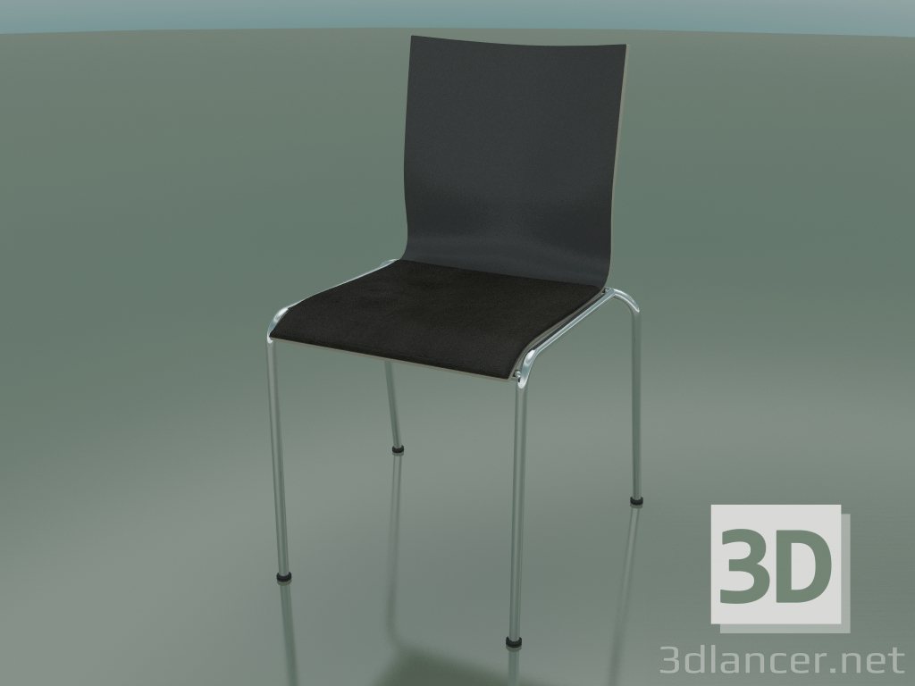 3d model Silla de 4 patas con tapicería de cuero (101) - vista previa