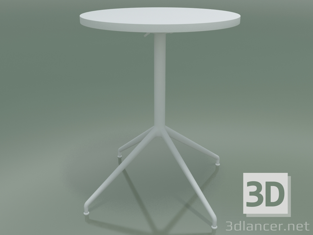 3D Modell Runder Tisch 5709, 5726 (H 74 - Ø59 cm, ausgebreitet, Weiß, V12) - Vorschau