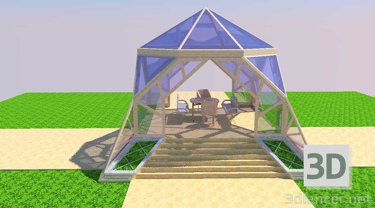 3d model summer house - preview