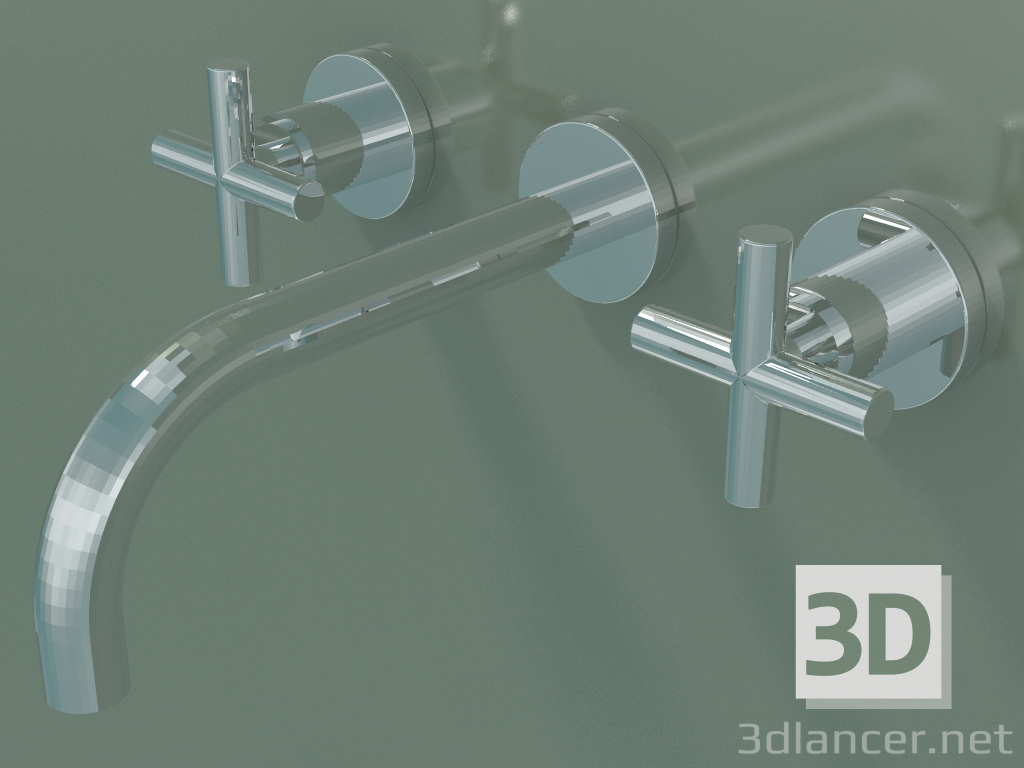 3d model Mezclador de lavabo de pared sin vaciador (36712892-000010) - vista previa