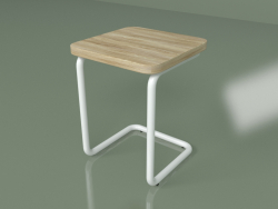 Tabouret (blanc, placage clair)